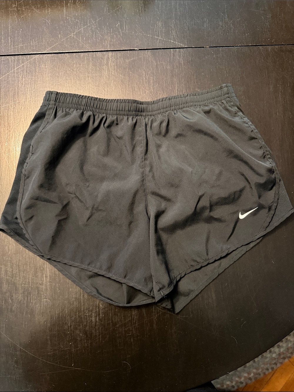 Nike Black Kids Athletic Shorts with White Swoosh
